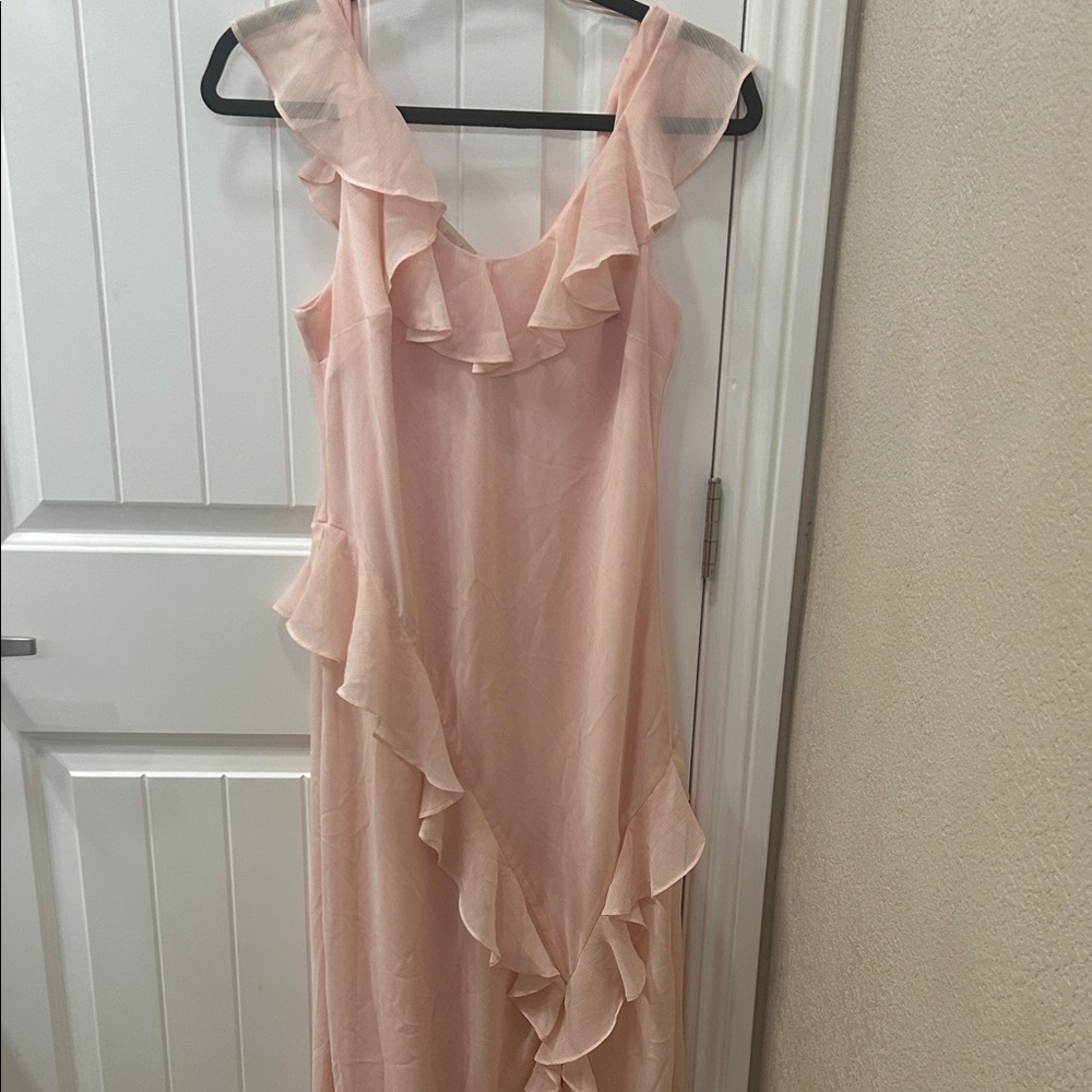 Elegant Peach Ruffle Dress